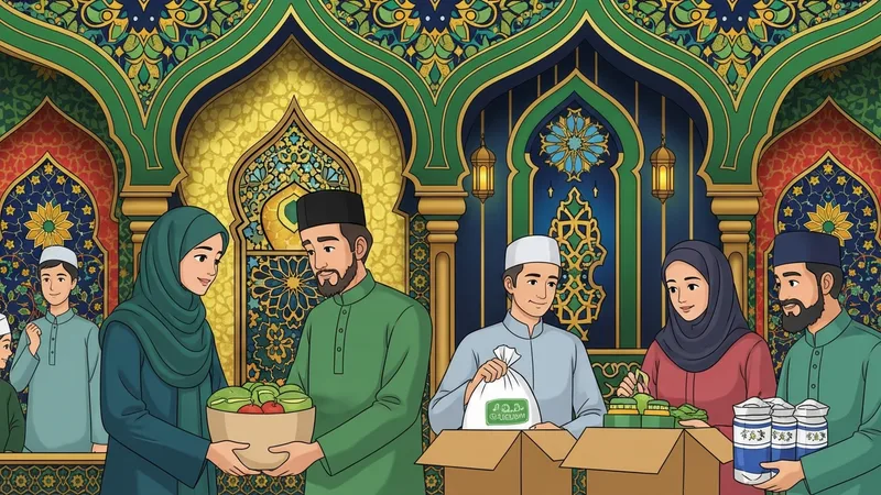 Ramazan ayında ihtiyaç sahiplerine yardım eden insanlar