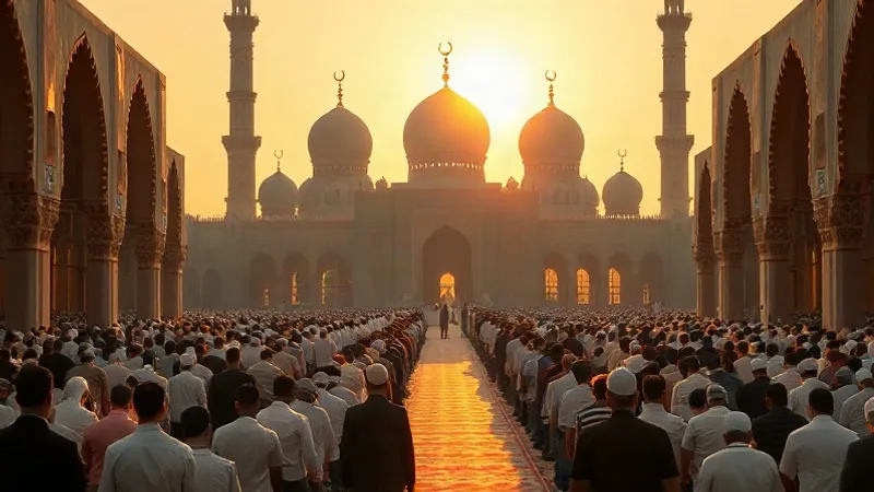 Bayram sabahı cami cemaati ve bayram namazı safları