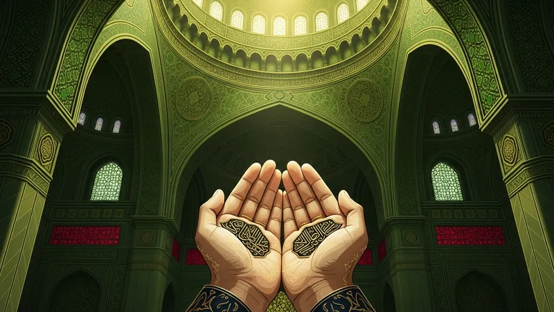 Recep ayında dua eden eller çizimi, İslam sanatı