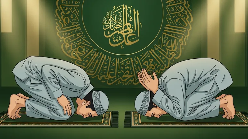 Rükû ve secde pozisyonunda ellerin ve ayakların duruşu detaylı gösterimi.