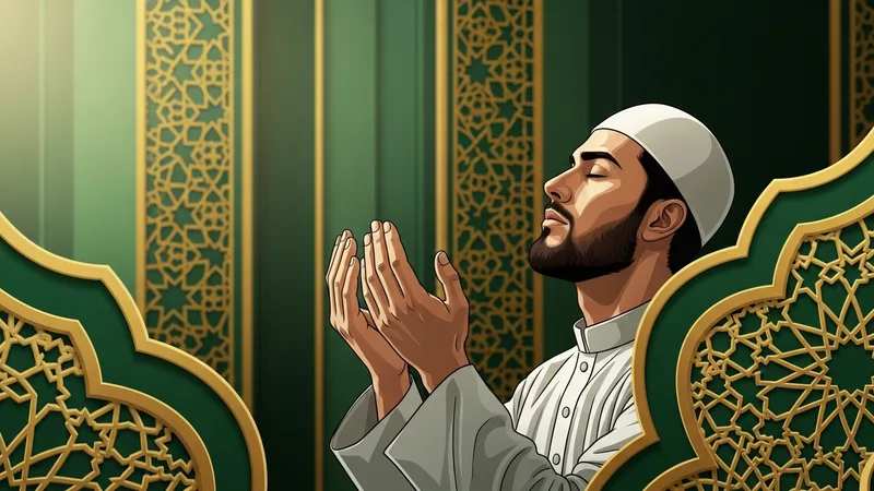 müslüman adam dua ediyor, sabah namazı sonrası, islami motifler