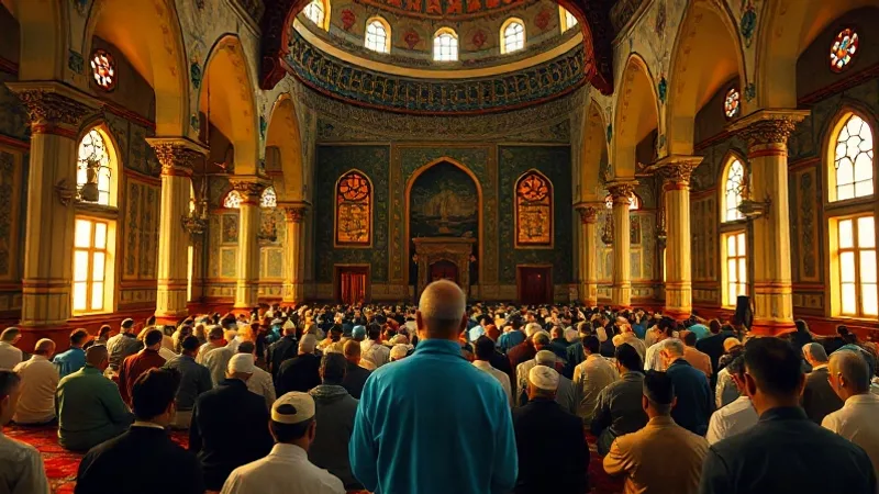 Eyüpsultan Camii'nde sabah namazı cemaati