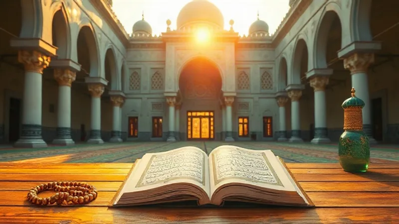 Şaban ayı orucu fazileti ve cami silüeti ile oruç tutan kişi