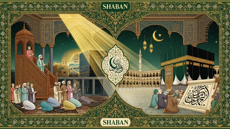 Şaban ayının tarihsel önemini anlatan bir minyatür çizimi