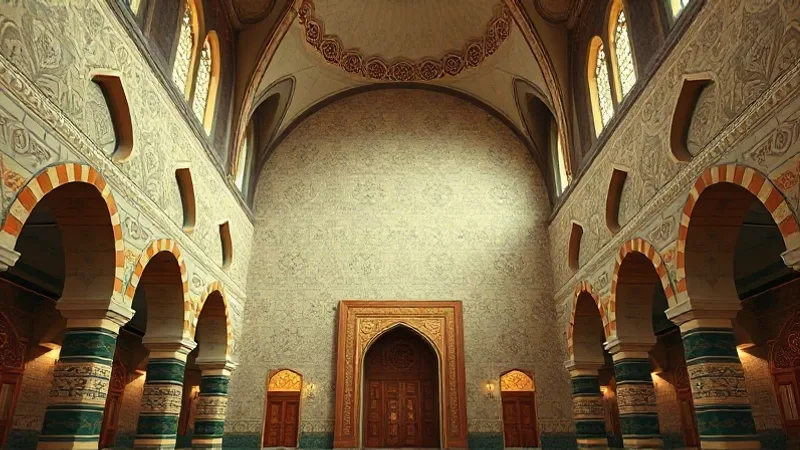 Saff Suresi tefsirinde birlik ve saf düzeni temalı cami iç görünümü