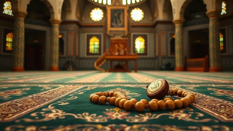 Farz namaz sonrası Ayetel Kürsi ve tesbihat fazileti için seccade ve tesbih