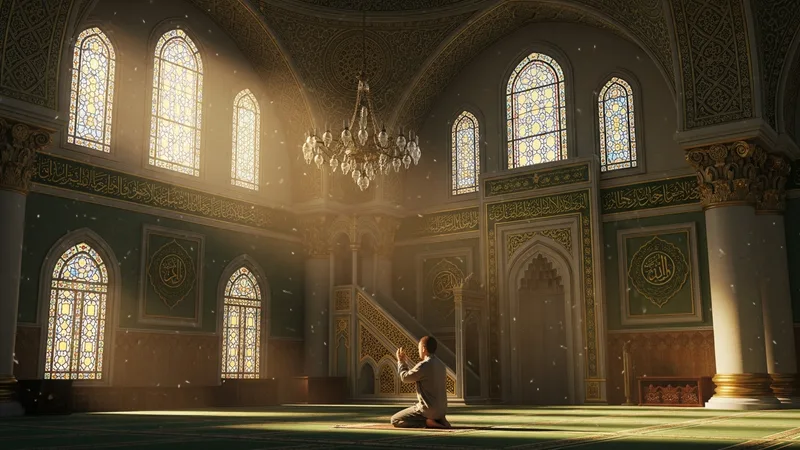 Salaten tefriciye cami içinde okunurken görseli