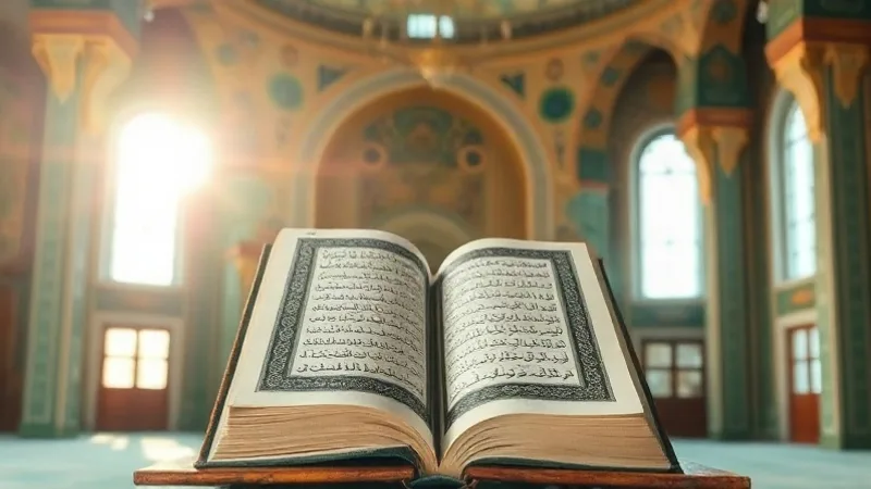 Secde Suresi okunuşu anlamı ve fazileti konulu cami ve Kur'an görseli