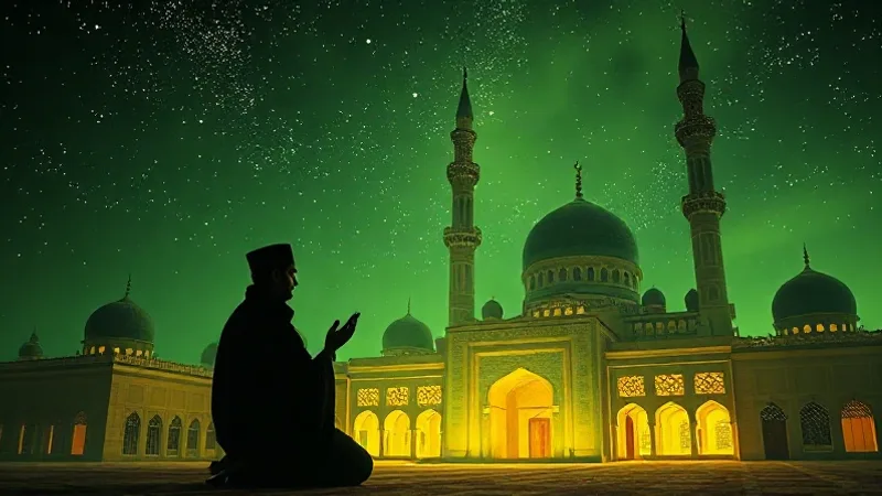 Gece teheccüd namazında secde eden kişi ve manevi huzur