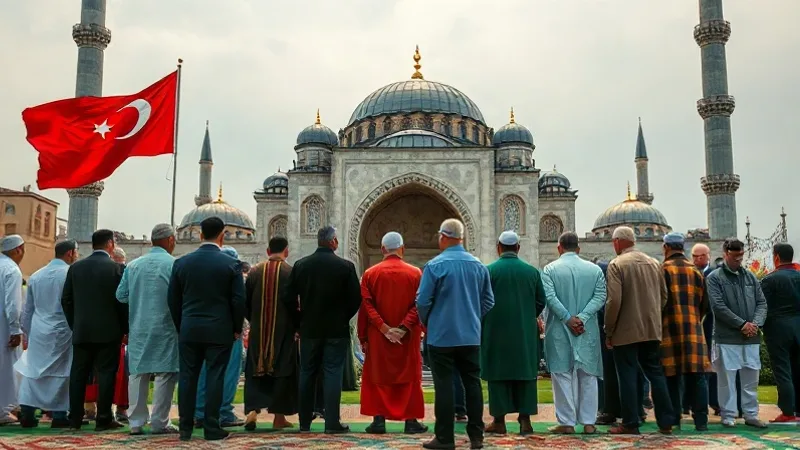 Vatan sevgisi ve birlik beraberlik için bir arada duran cemaat