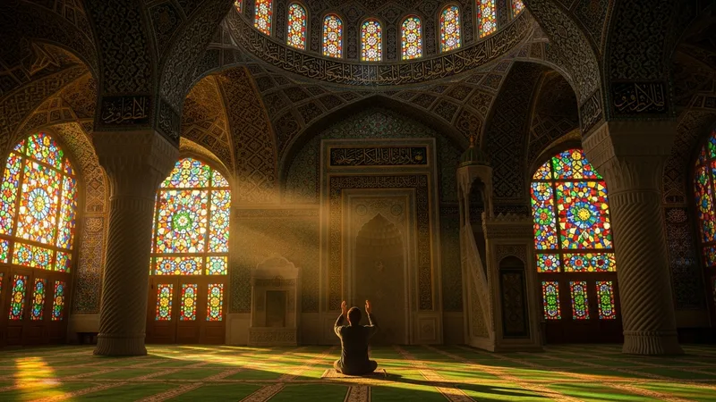 Cami içinde Sübhaneke duası yazılı hat sanatı