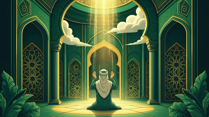 Tahiyyat duası okuyan bir mümin