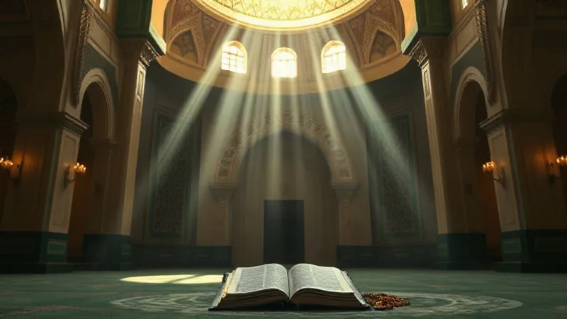 Tahrim Suresi fazileti ve affetme erdemi üzerine huzurlu cami iç mekânı