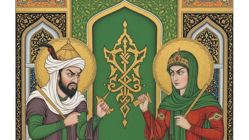 Ebu Leheb ve karısının tasvir edildiği minyatür