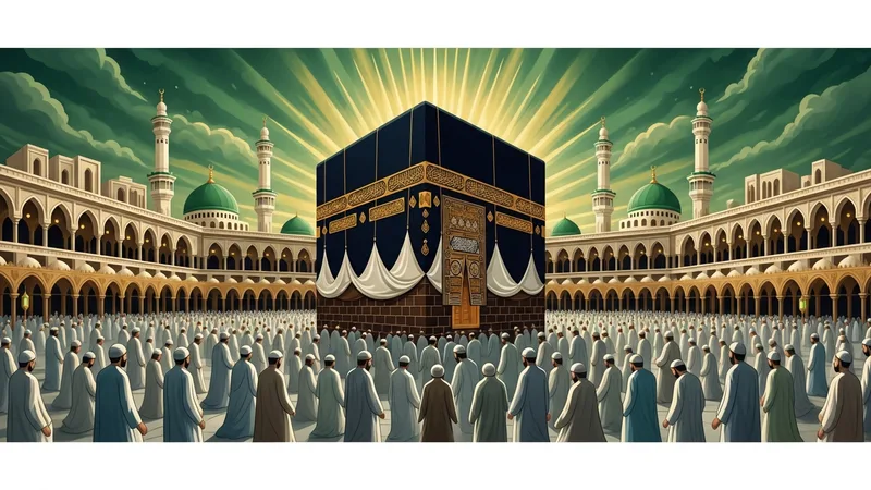 Mekke'de Kabe'nin etrafında dönen Müslümanlar