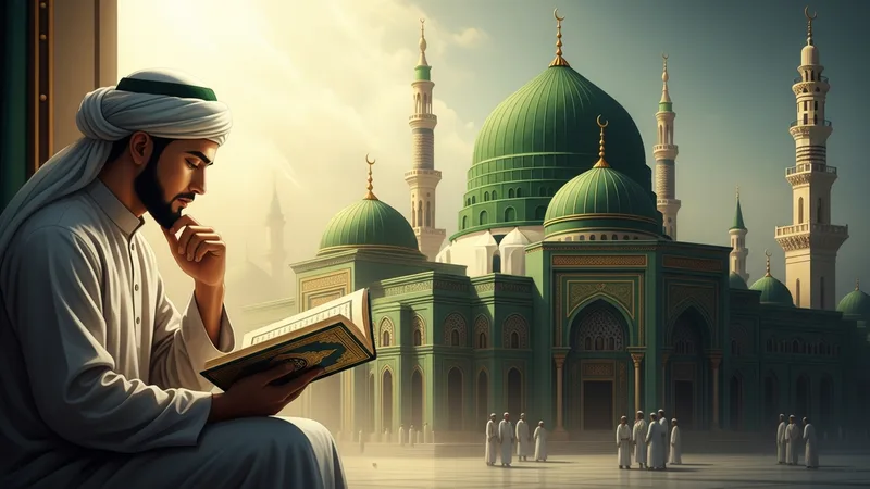 Kabir ziyareti ve ahiret düşüncesi temalı bir görsel