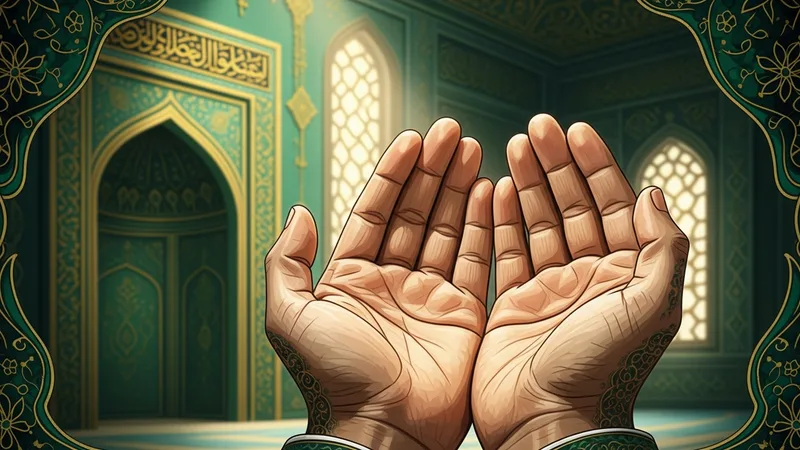 Teravih namazı kılarken dua eden eller