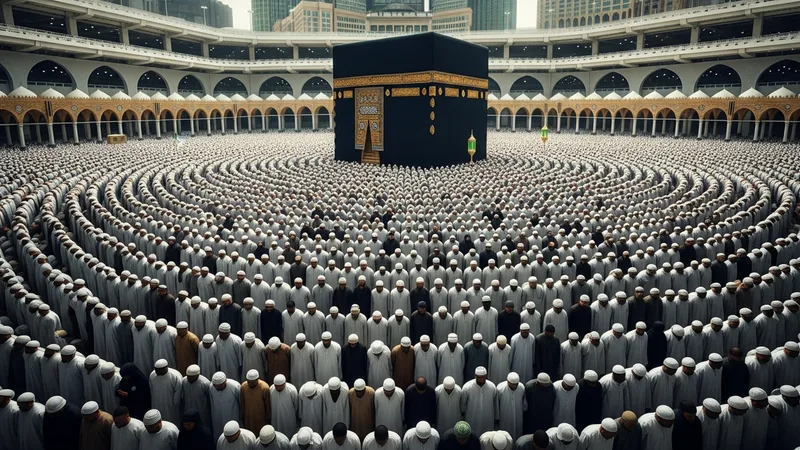 Farklı milletlerden Müslümanların Kabe'de birlik içinde ibadet etmesi