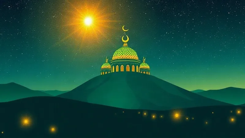 Tur Dağı ve yıldızlı gökyüzü önünde tefekkür eden kişi ile Tur Suresi teması