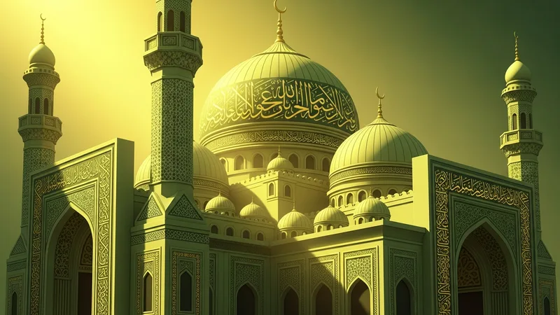 Üç ayların manevi atmosferini yansıtan bir cami görseli