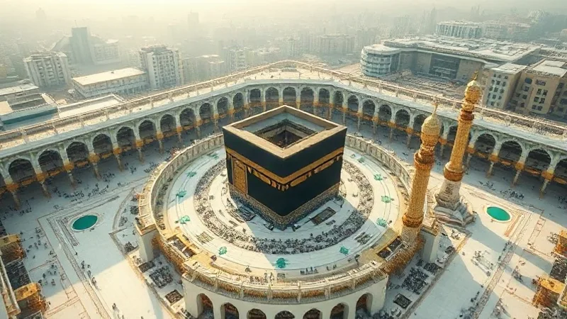 Mescid-i Haram ve Kabe’nin havadan tarihi görünümü
