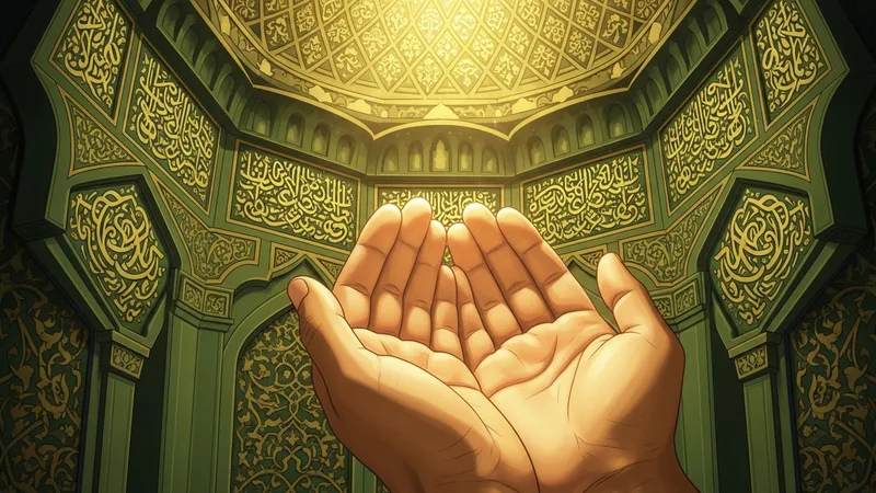 Namaz kılan eller illüstrasyonu