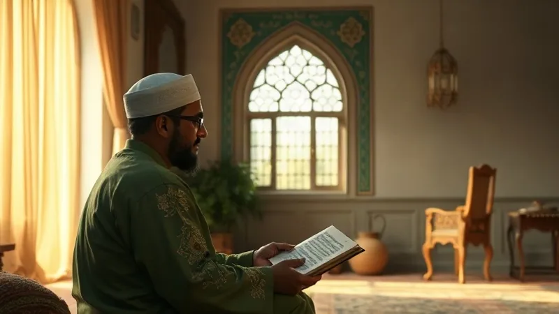 Günlük hayatta Ya Latif zikri çeken Müslüman ve huzurlu ortam