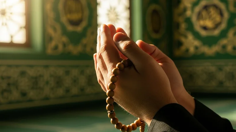 Elleri açık dua eden bir kişi