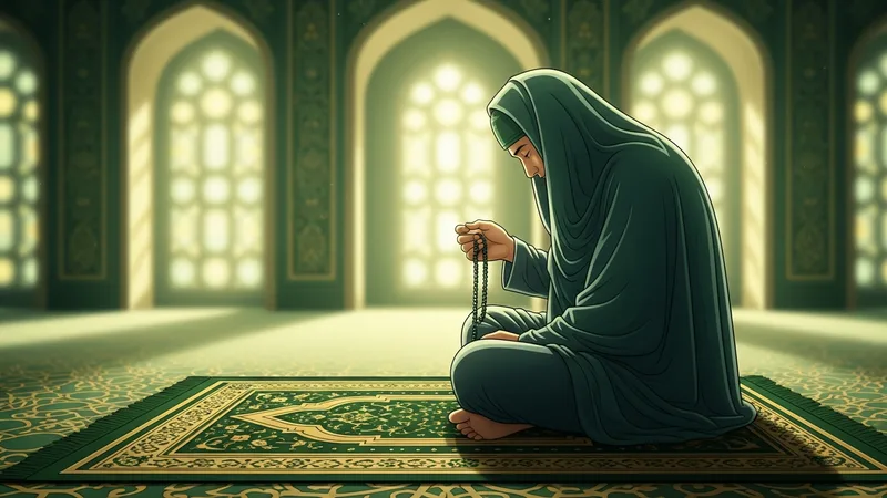 yatsı namazı sonrası tesbih çeken bir kişi