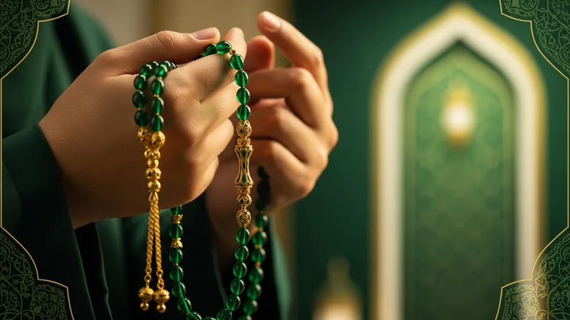 Tesbih çeken bir müslümanın yakından çekilmiş elleri